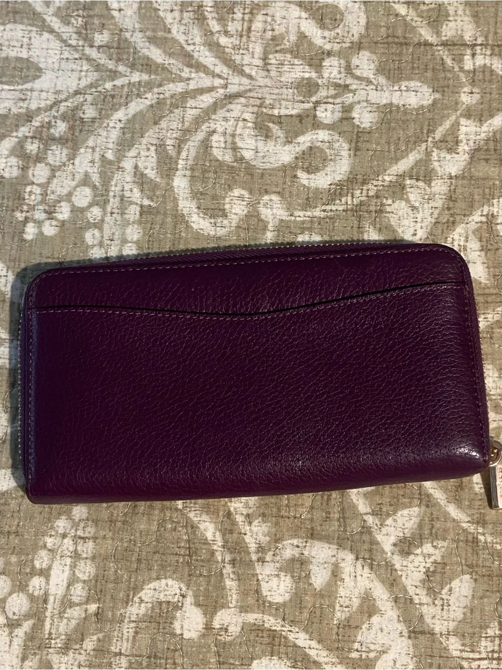 kate spade Plum Leather Zip Around Wallet - Deep Berry